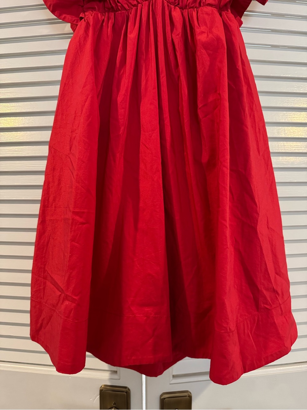 Red Ruffle-Sleeve Mini Dress - Picture 5 of 12